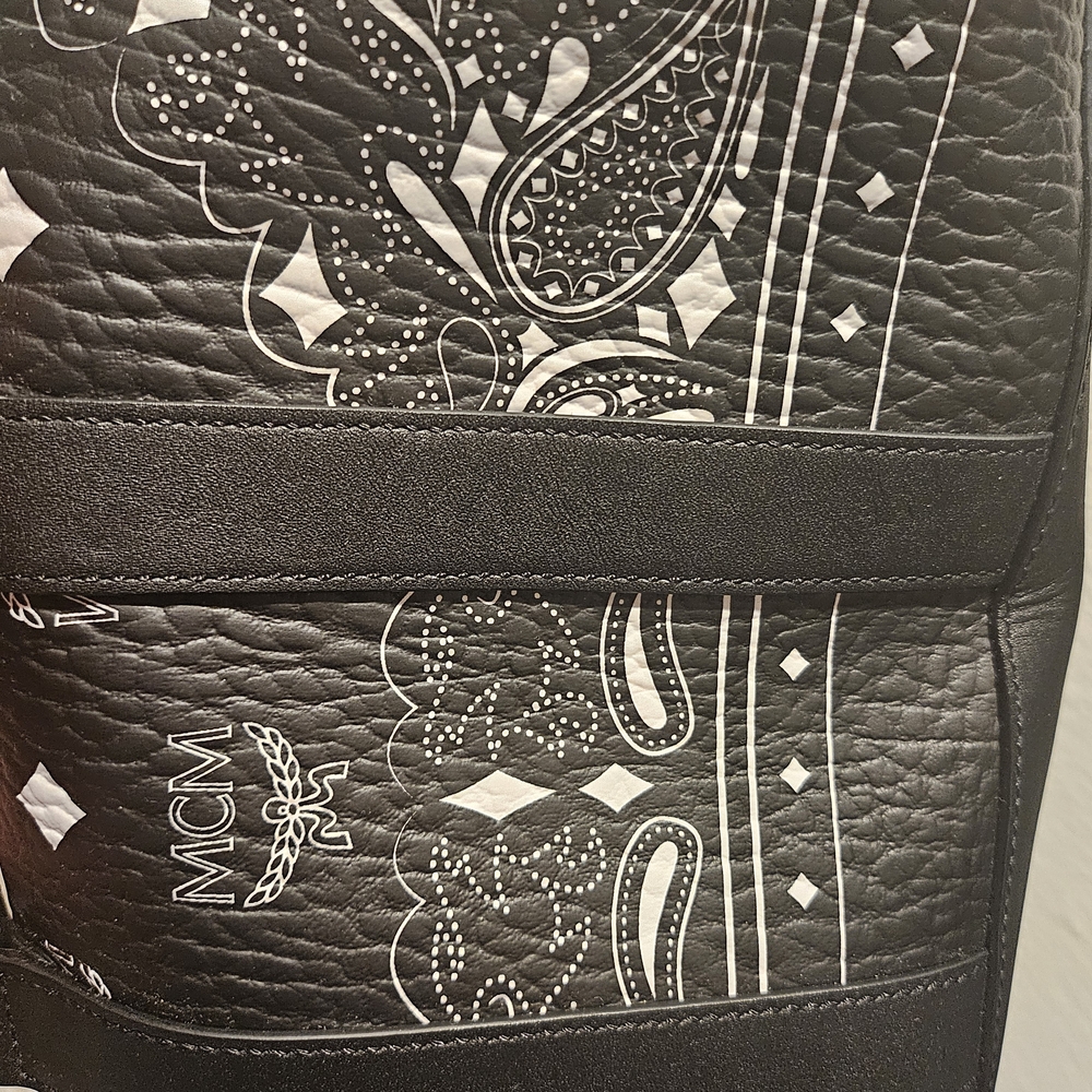 MCM Black and White Paisley Leather Bag New Without Tag Never Used. No Strap.